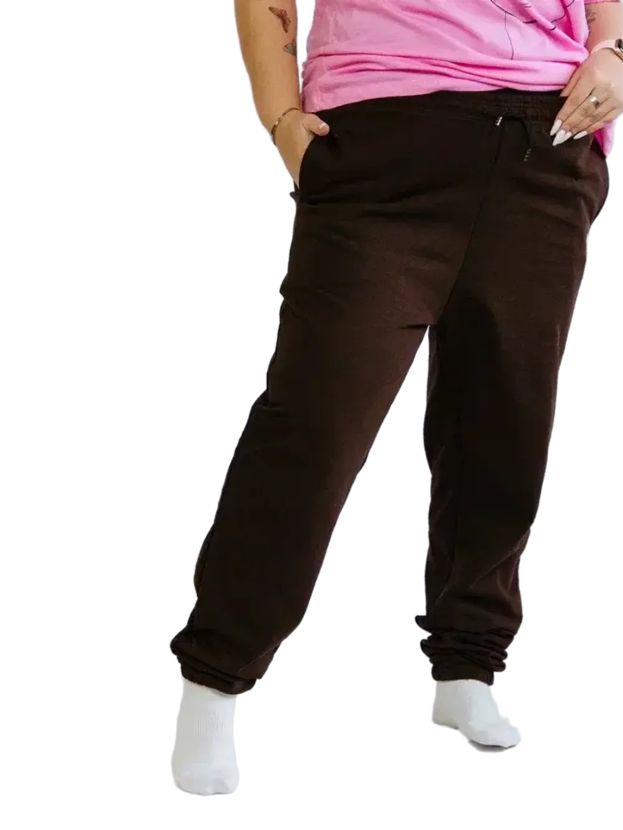 Спортивные брюки женские Ohana market Heart коричневые 58 RU