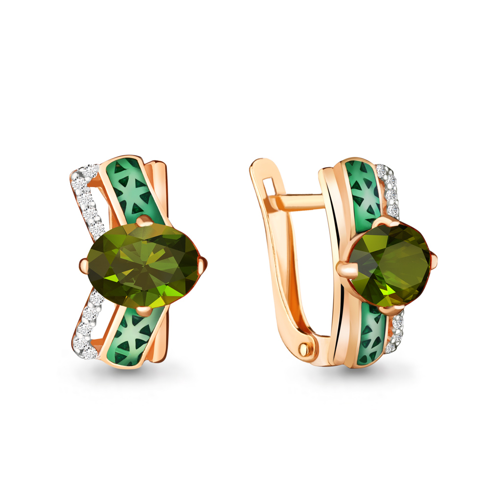 

Серьги из серебра с фианитом Aquamarine 4465019А_925_з, 4465019А_925_з