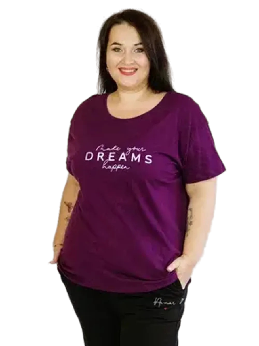 

Футболка женская Ohana market Dreams фиолетовая 60 RU, Dreams