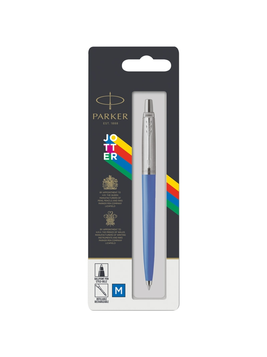 

Ручка шариковая Parker Jotter Blue CT, синяя, 1,0мм, кнопочн., пластик. корпус, блистер