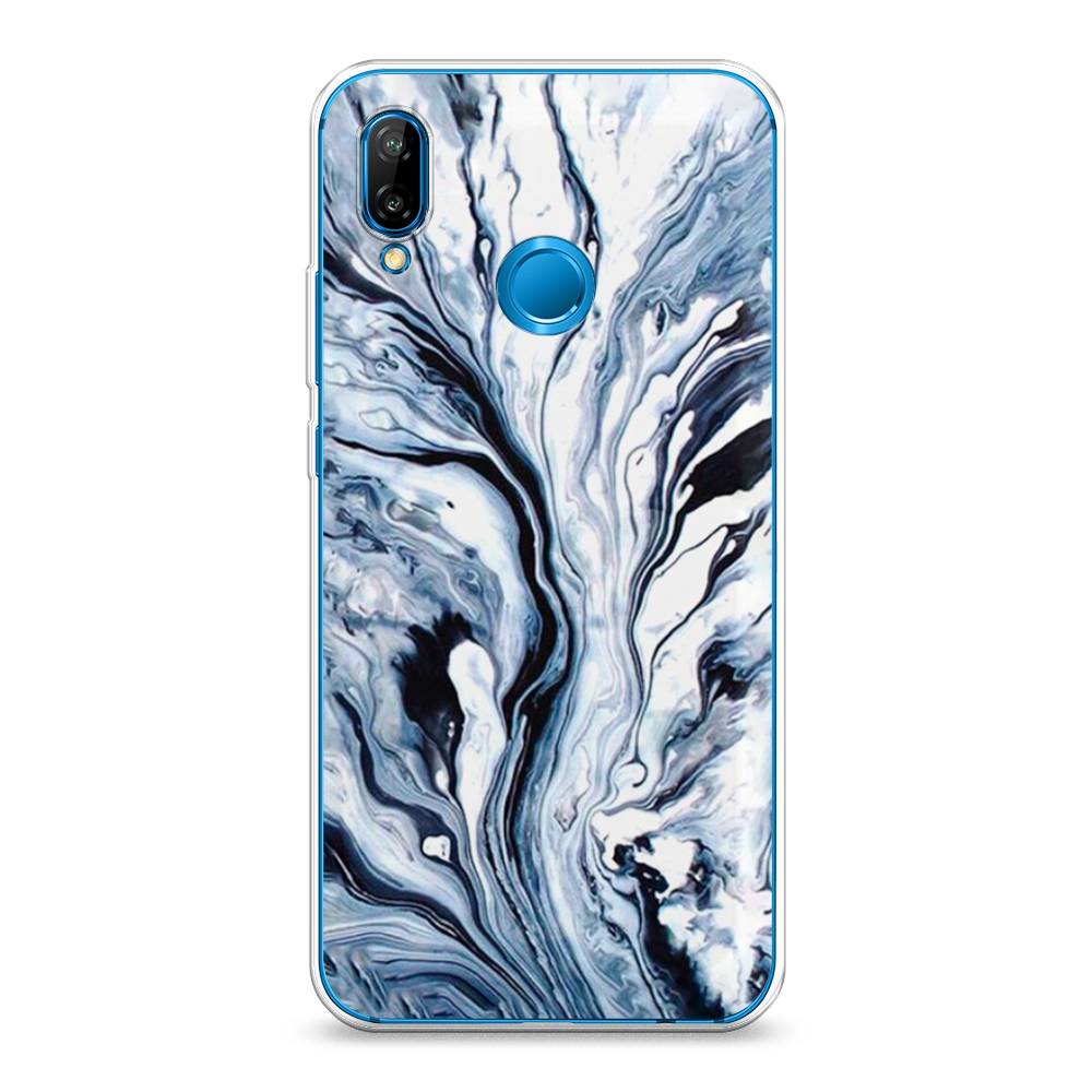 

Чехол Awog на Huawei Nova 3E "Голубой минерал мрамор", 65650-3