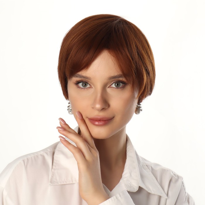 

Парик искусственный, с чёлкой, имитация кожи, 16 см, 160 гр, цвет рыжий(#SHT30), с чёлкой