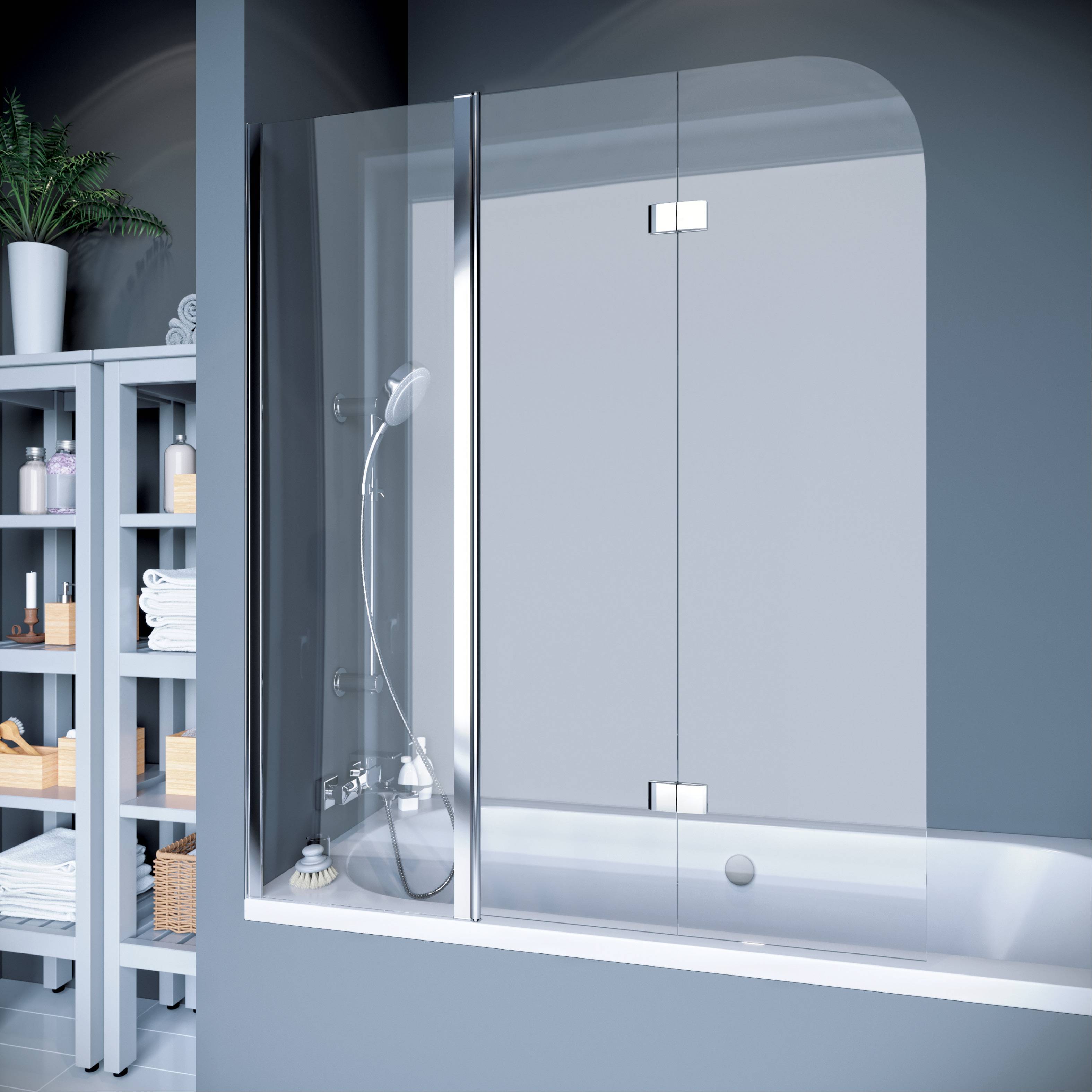 

Шторка для ванны Koller Pool трёхэлементная Waterfall Line QP 96 Right 1500x1400 не прозра