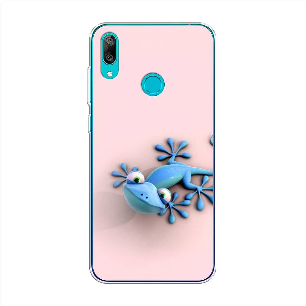 

Чехол Awog на Huawei Y7 2019 "Голубая ящерка", Розовый;голубой;белый, 68450-2