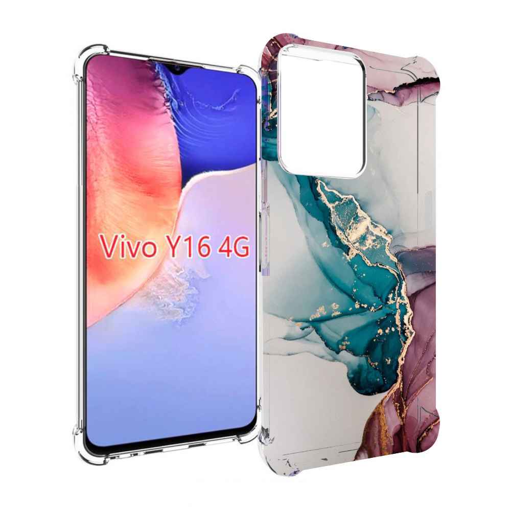 

Чехол MyPads фиолетовый синий краски для Vivo Y16 4G/ Vivo Y02S, Прозрачный, Tocco