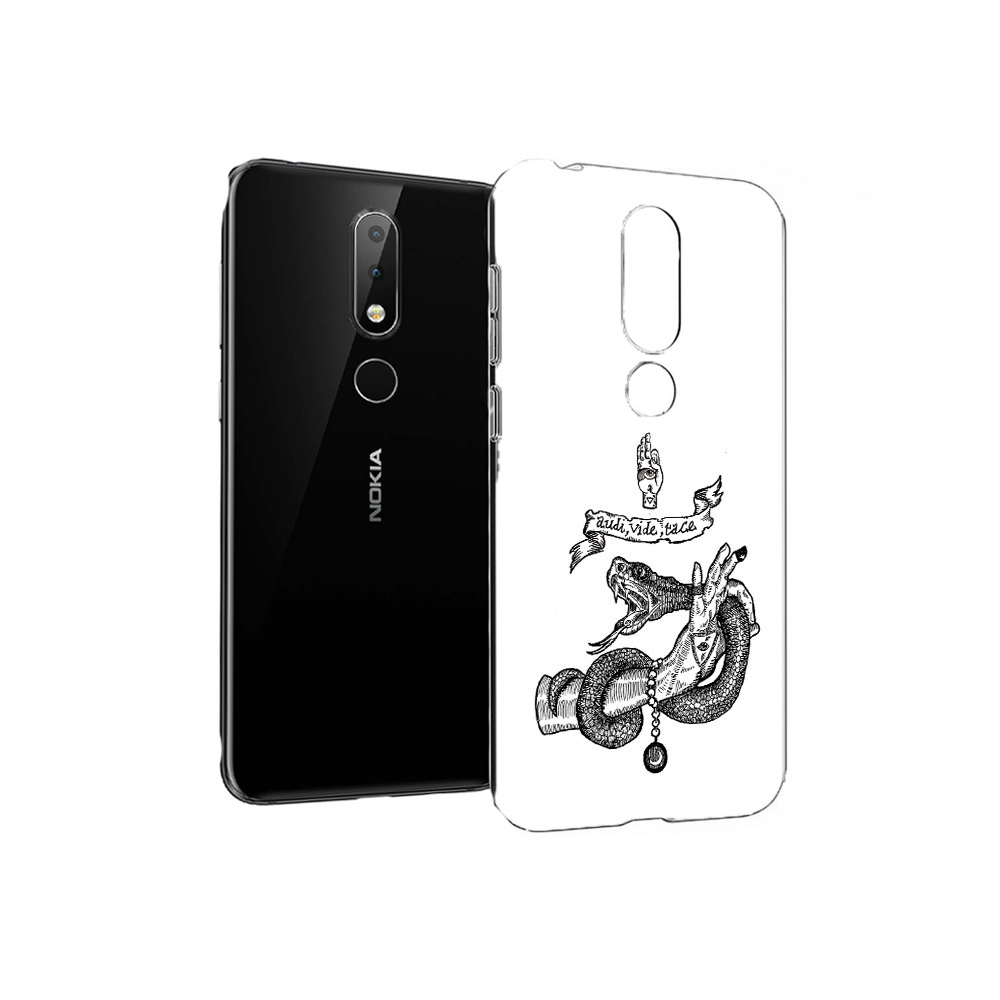 

Чехол MyPads Tocco для Nokia X6 змея на руке рисунок (PT115295.99.366), Прозрачный, Tocco