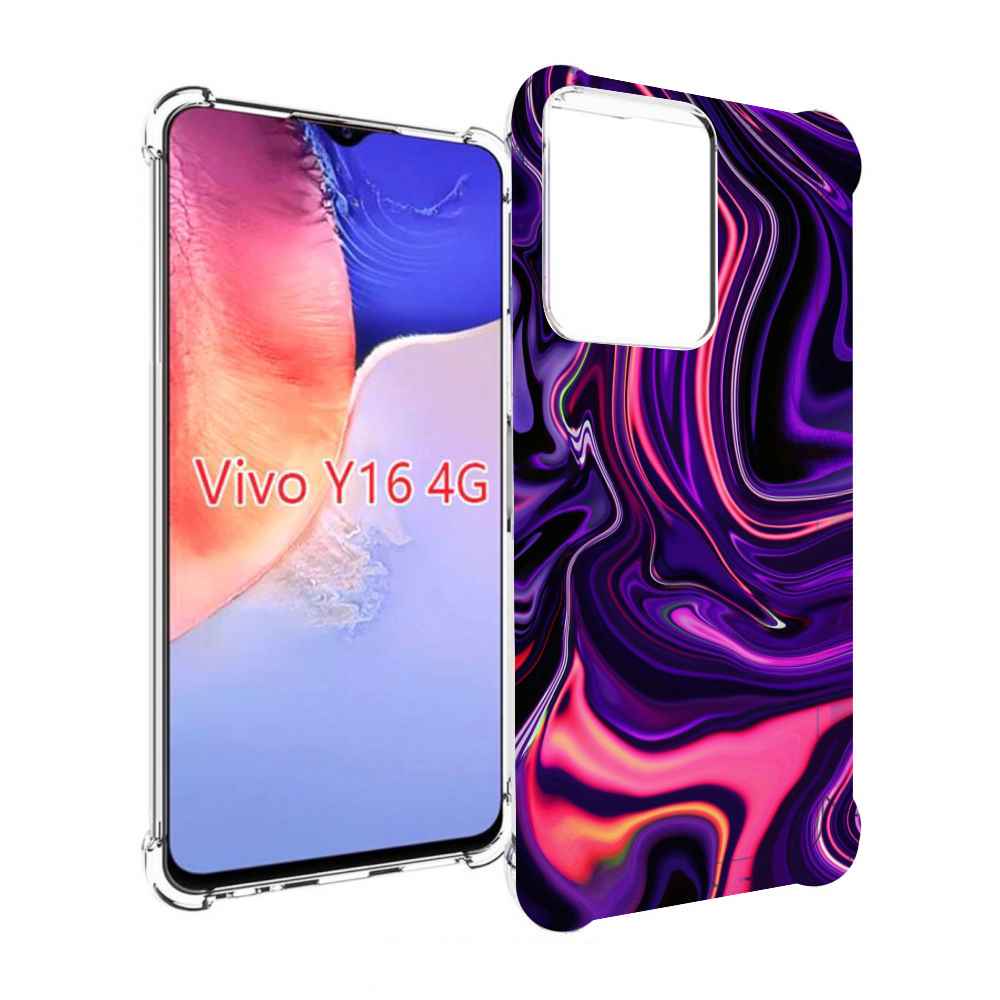 

Чехол MyPads фиолетовые краски для Vivo Y16 4G/ Vivo Y02S, Прозрачный, Tocco