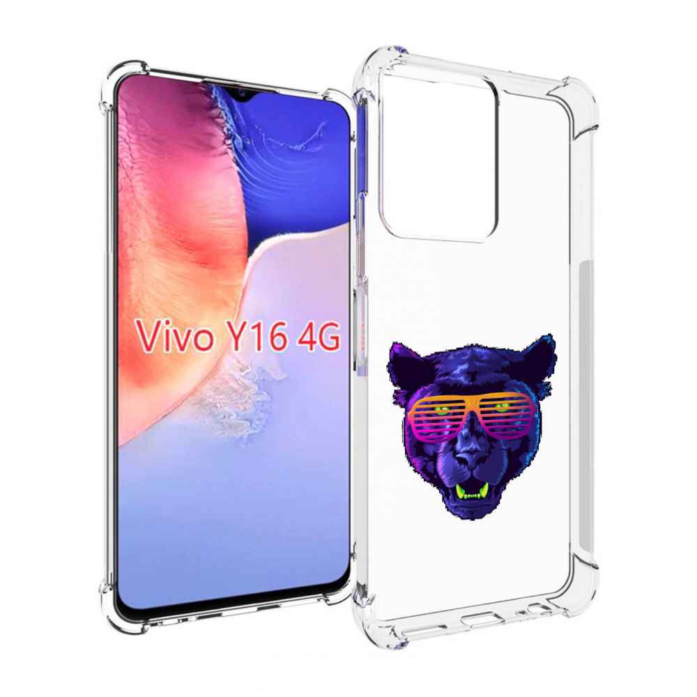 

Чехол MyPads фиолетовая пума в очках для Vivo Y16 4G/ Vivo Y02S, Прозрачный, Tocco