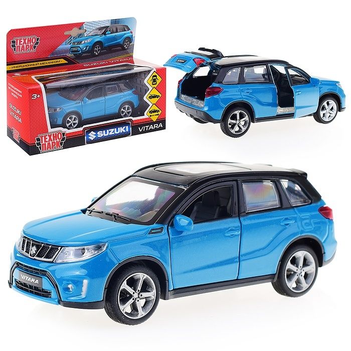Машинка Технопарк Suzuki Vitara S 2015 12 см, открываются двери, синий VITARA-12-BUBK коврик в багажник на suzuki vitara new box 2015