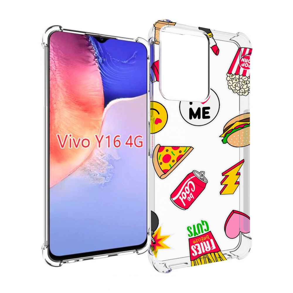 

Чехол MyPads фаст-фуд для Vivo Y16 4G/ Vivo Y02S, Прозрачный, Tocco