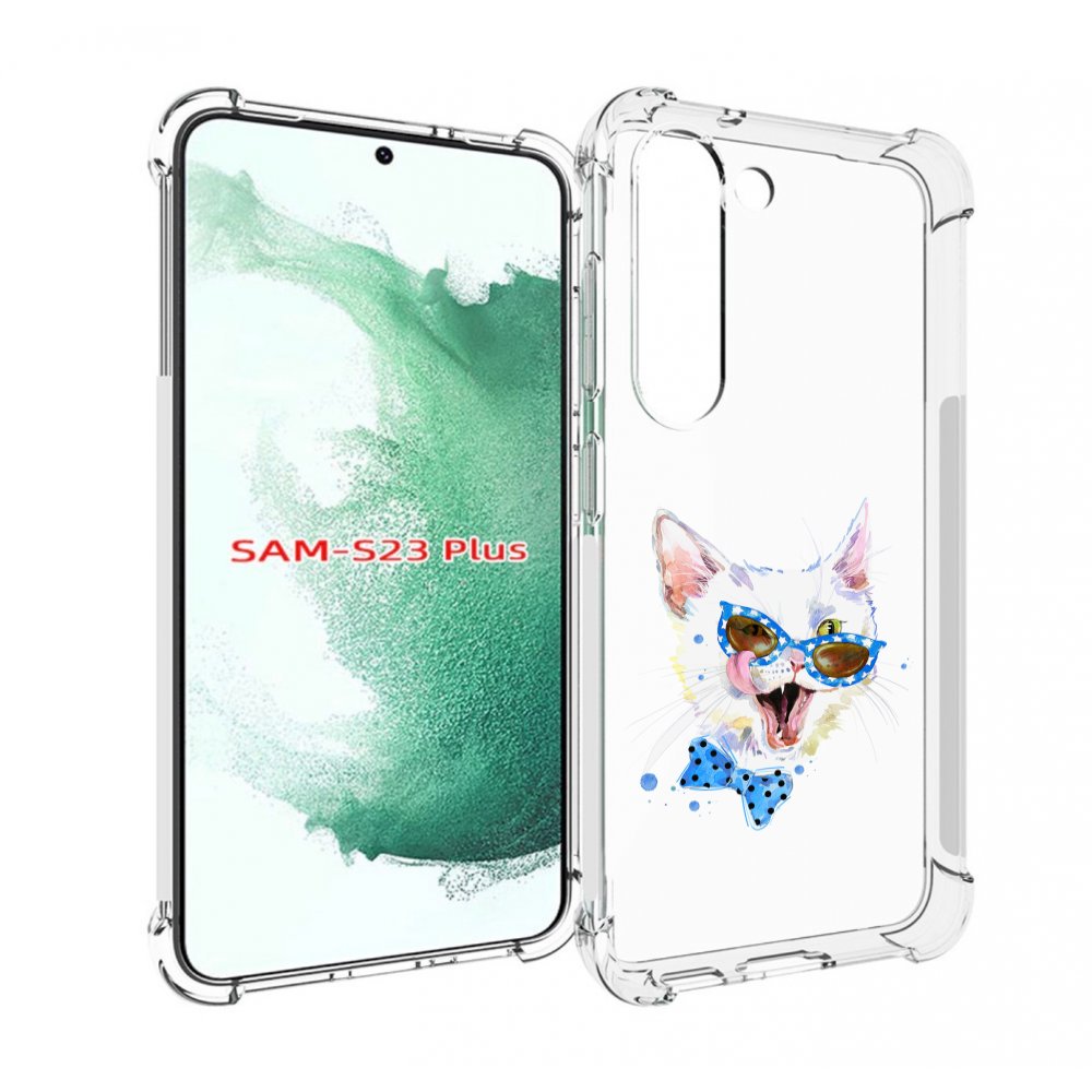 

Чехол MyPads белый кот для Samsung Galaxy S23 Plus +, Прозрачный, Tocco