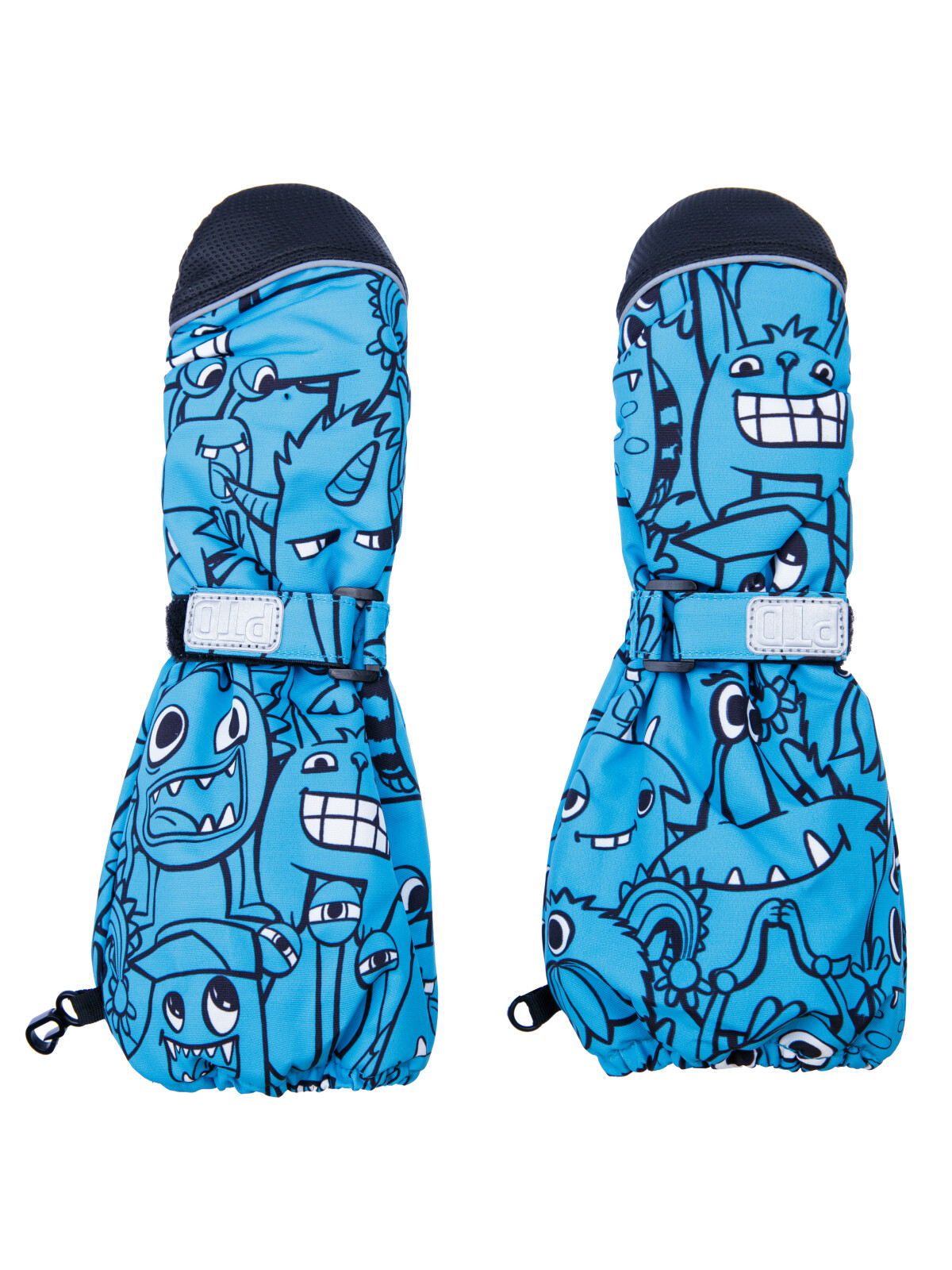 Варежки текстильные для мальчиков PlayToday, голубой,черный, 14 (110-116 см)