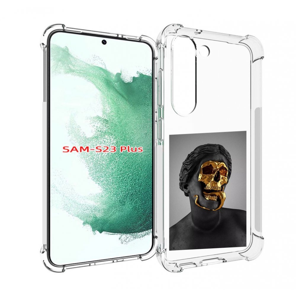 

Чехол MyPads золотой череп в статуе для Samsung Galaxy S23 Plus +, Прозрачный, Tocco