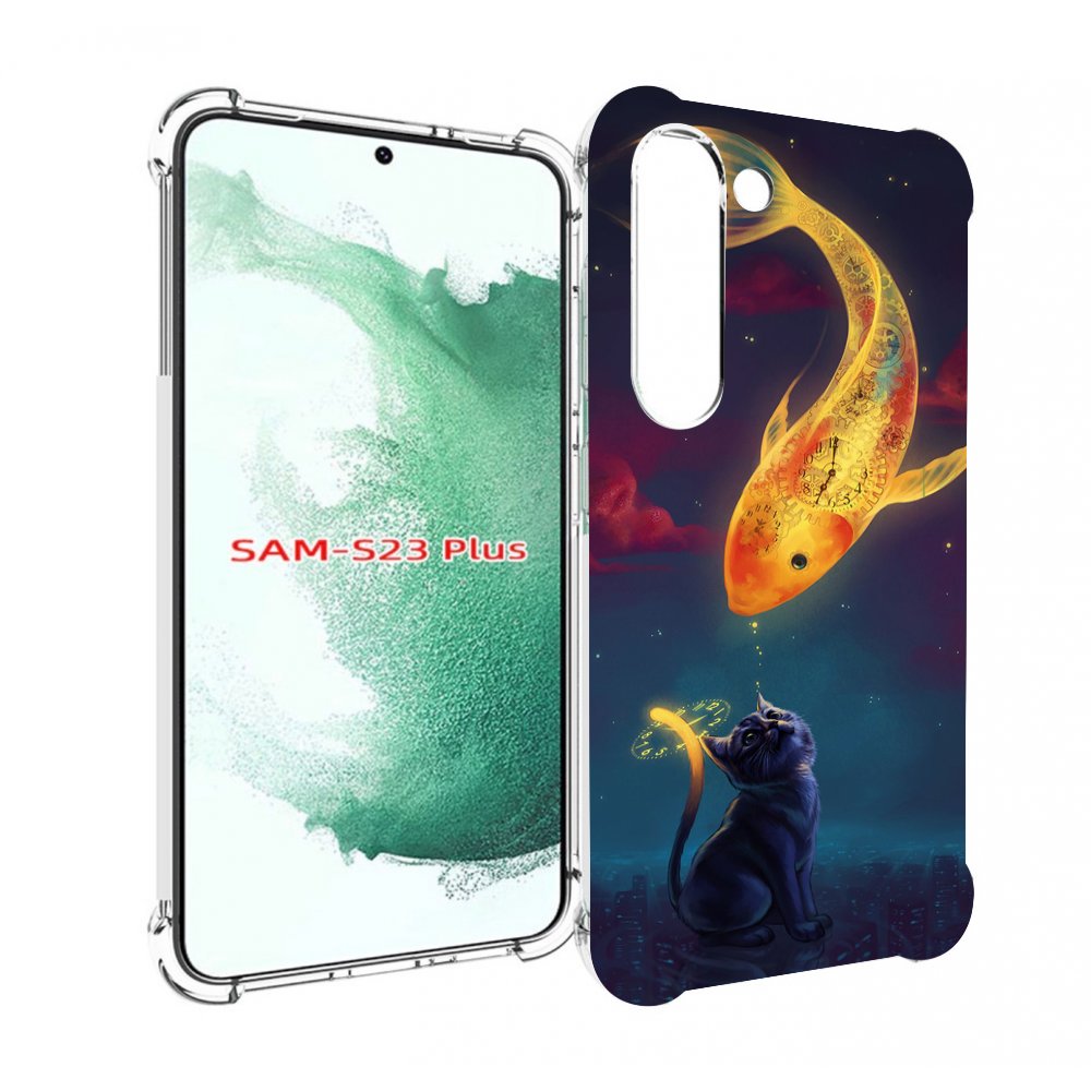 

Чехол MyPads золотая-рыбка-часовая для Samsung Galaxy S23 Plus +, Прозрачный, Tocco