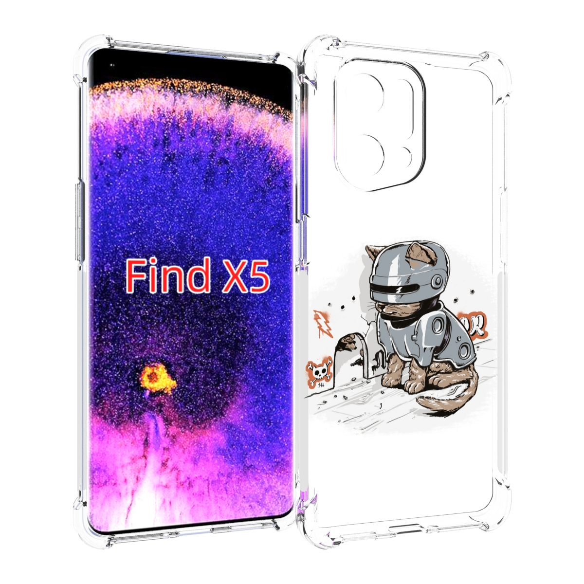 

Чехол MyPads Грозный кот для Oppo Find X5, Прозрачный, Tocco