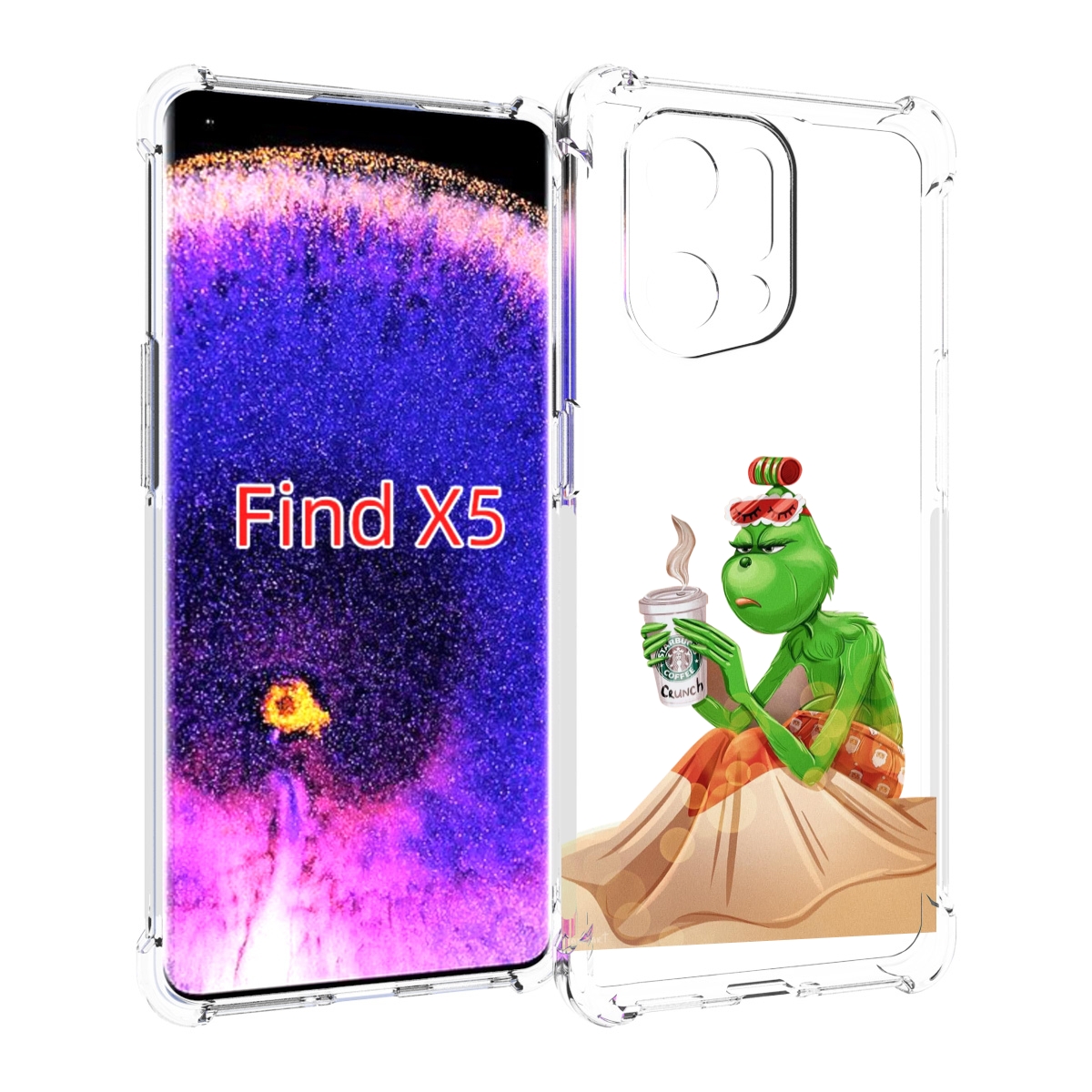 

Чехол MyPads Гринч-в-платье для Oppo Find X5, Прозрачный, Tocco