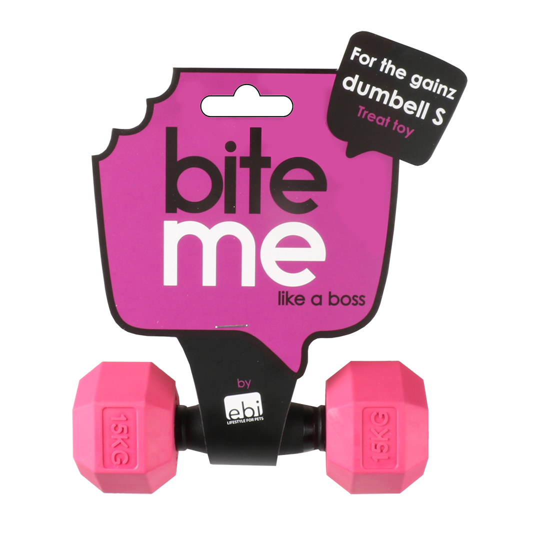 Игрушка для собак резиновая EBI Bite me, чёрно-розовая, 14х4.7х4.7см