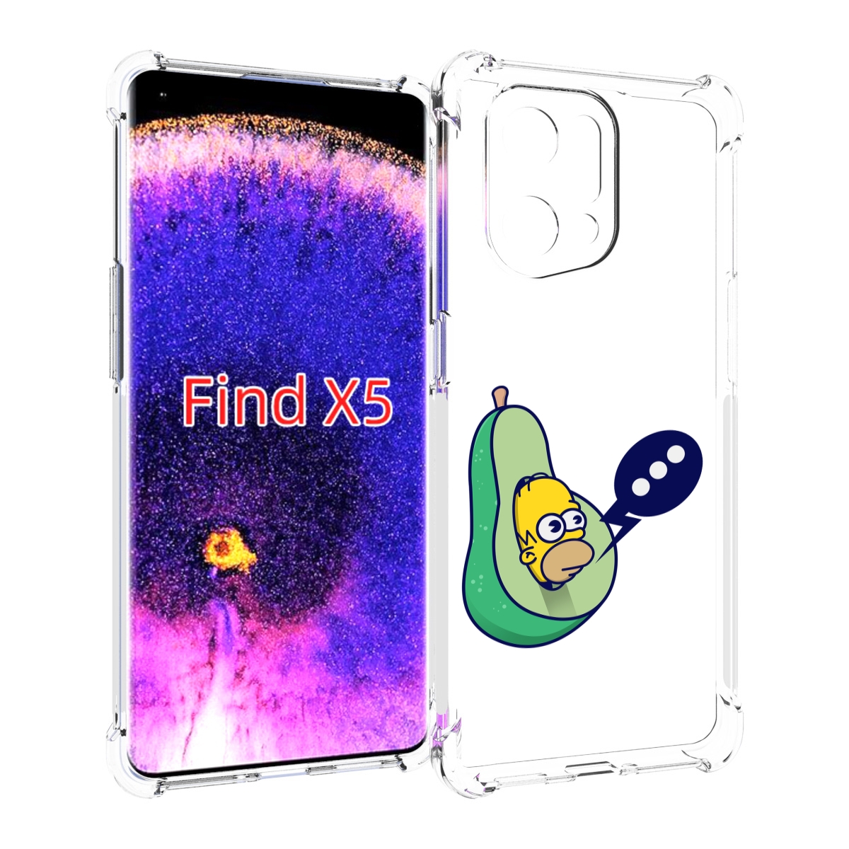 

Чехол MyPads Гомер-авокадо для Oppo Find X5, Прозрачный, Tocco