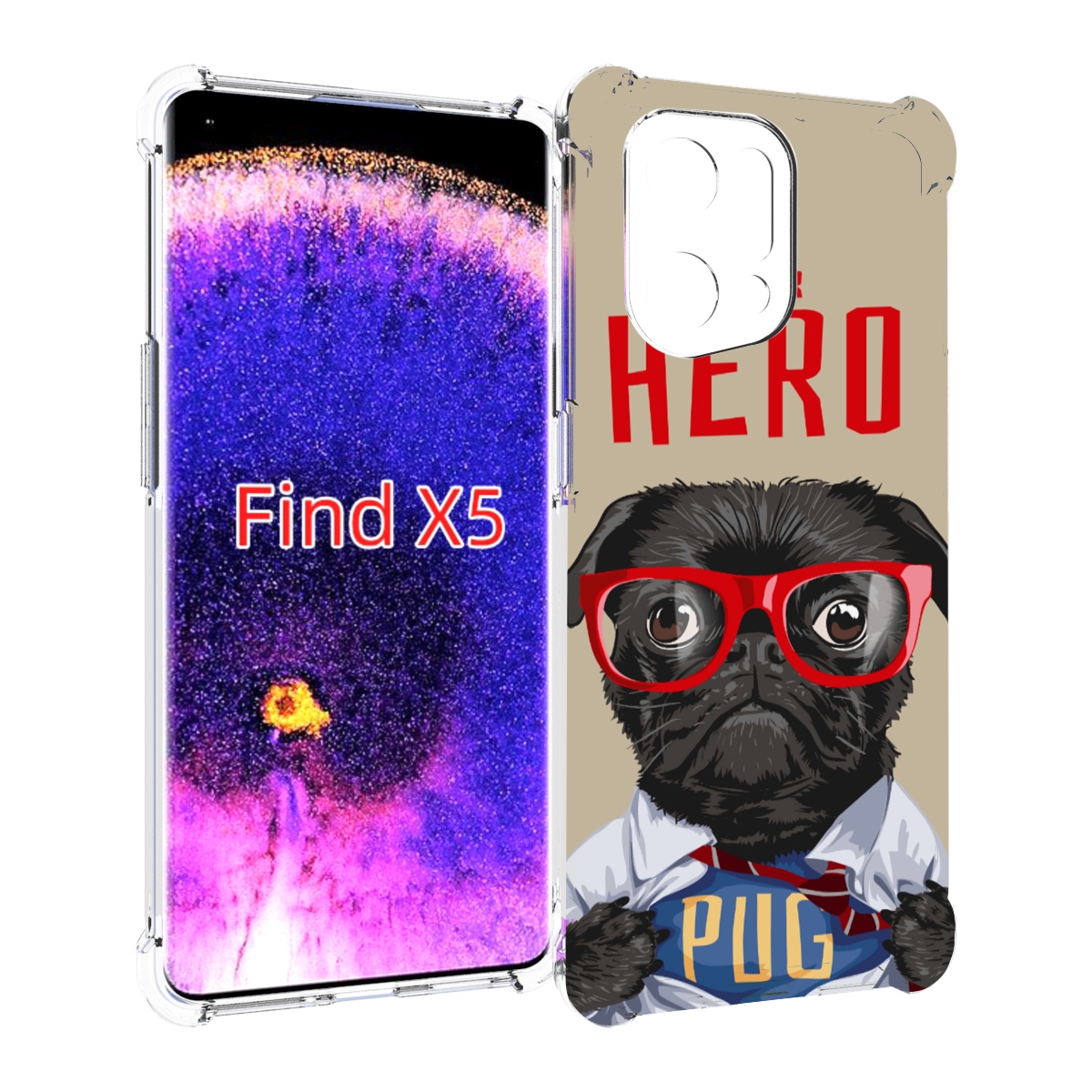 

Чехол MyPads Герой-PUG для Oppo Find X5, Прозрачный, Tocco