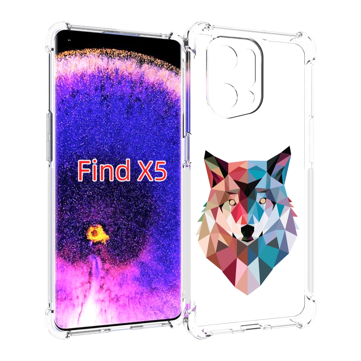 

Чехол MyPads Геометрический-волк для Oppo Find X5, Прозрачный, Tocco