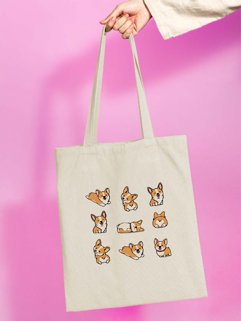 

Сумка женская jojo print shpr-267 бежевая, Бежевый, shpr-corgi_Corgi 267