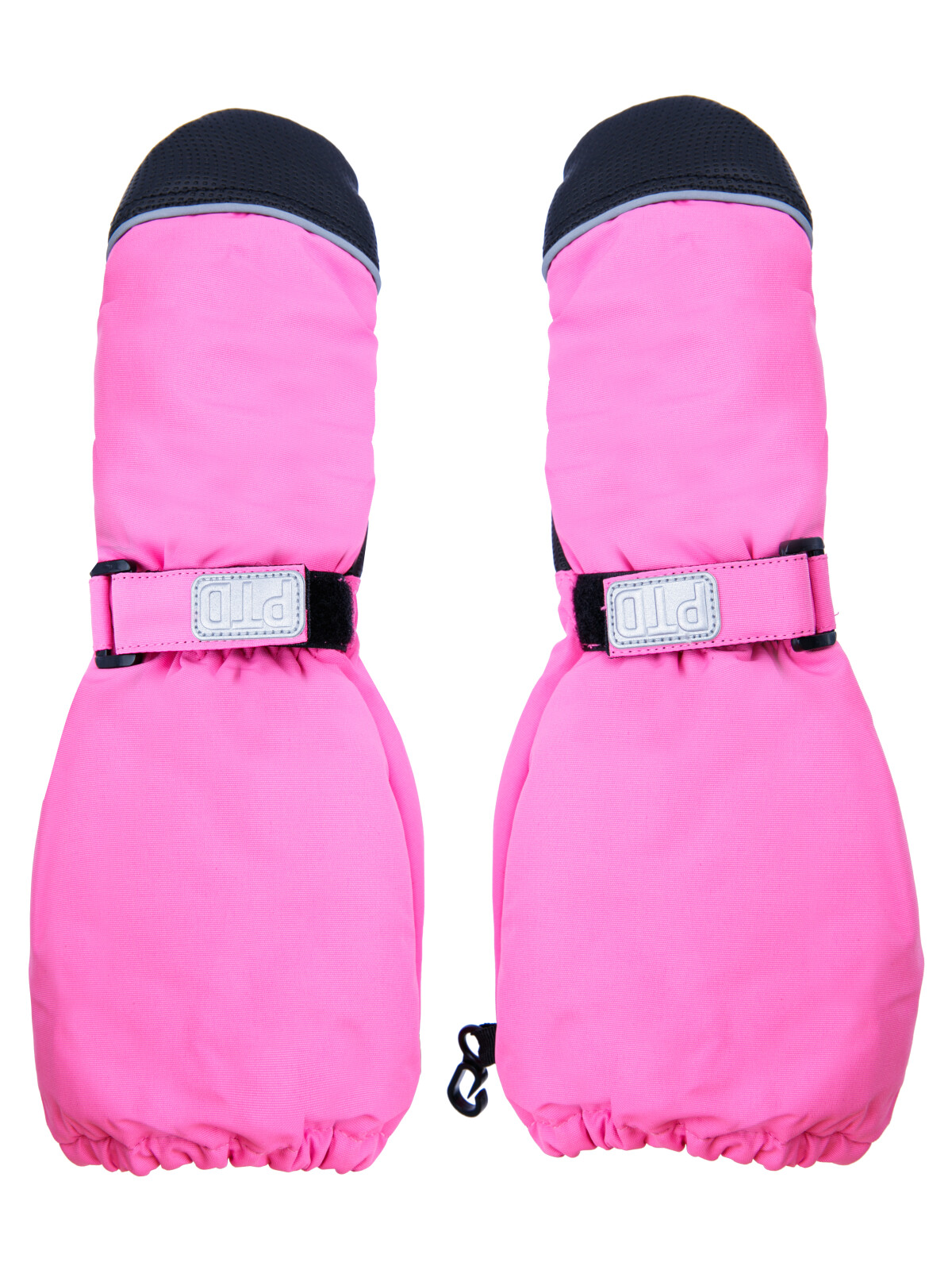 Варежки текстильные для девочек PlayToday, светло-розовый,черный, 13 (98-104 см)