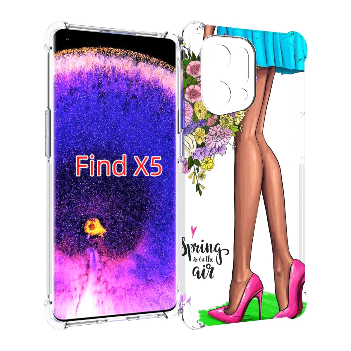 

Чехол MyPads Весна-в-воздухе женский для Oppo Find X5, Прозрачный, Tocco