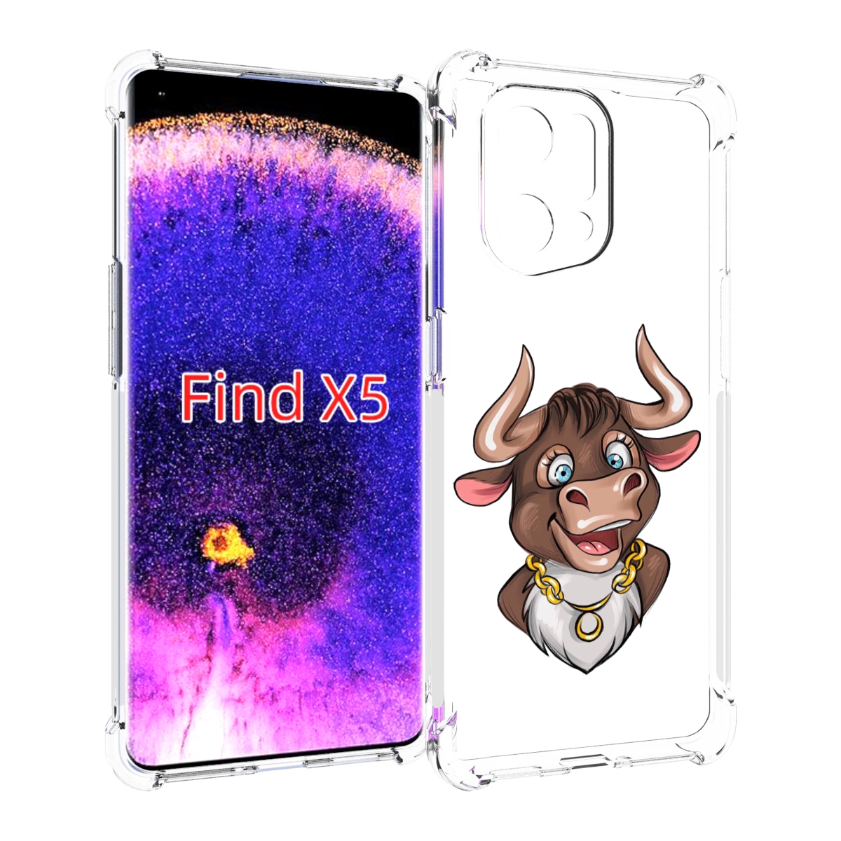 

Чехол MyPads Бычок для Oppo Find X5, Прозрачный, Tocco