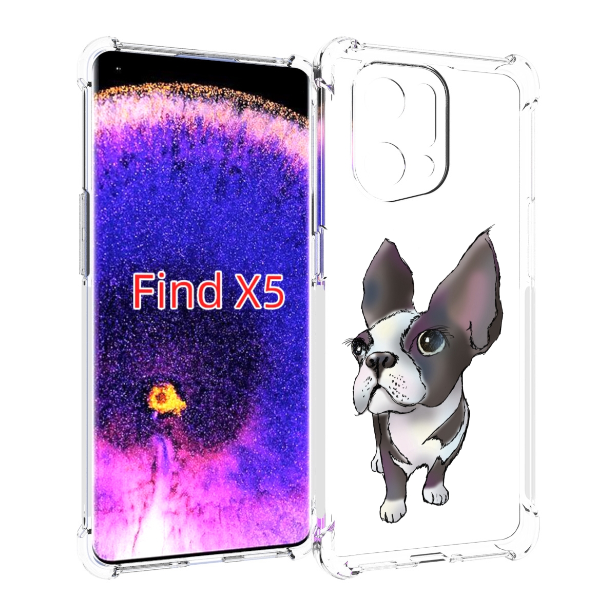 

Чехол MyPads Бульдожка для Oppo Find X5, Прозрачный, Tocco