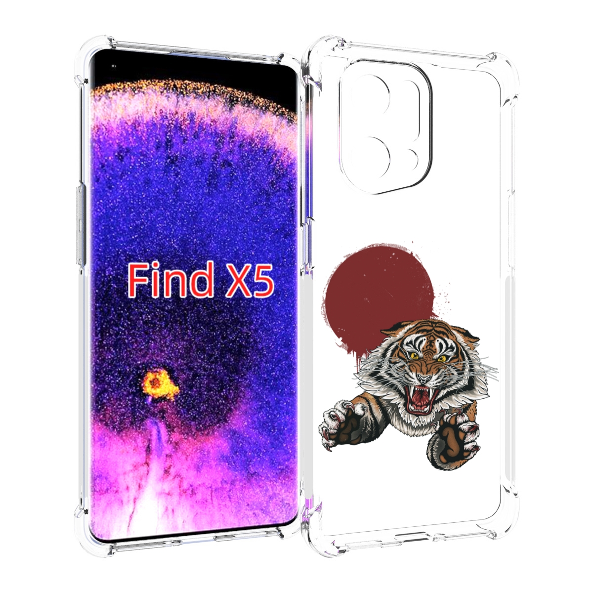 

Чехол MyPads Бросок тигра для Oppo Find X5, Прозрачный, Tocco