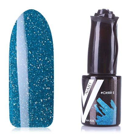 

Гель-лак Vogue Nails темно-лазурный светоотражающий с блестками плотный 10 мл