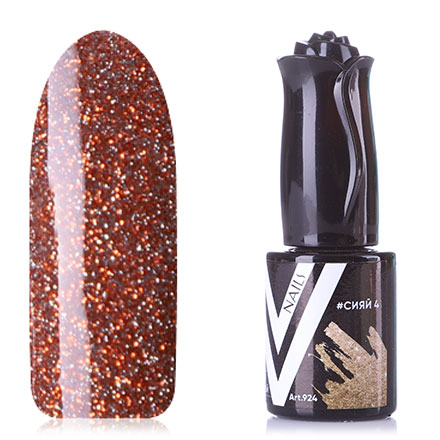 

Гель-лак Vogue Nails оранжевый светоотражающий с блестками плотный 10 мл