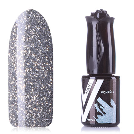 

Гель-лак Vogue Nails серебряный светоотражающий с блестками плотный 10 мл