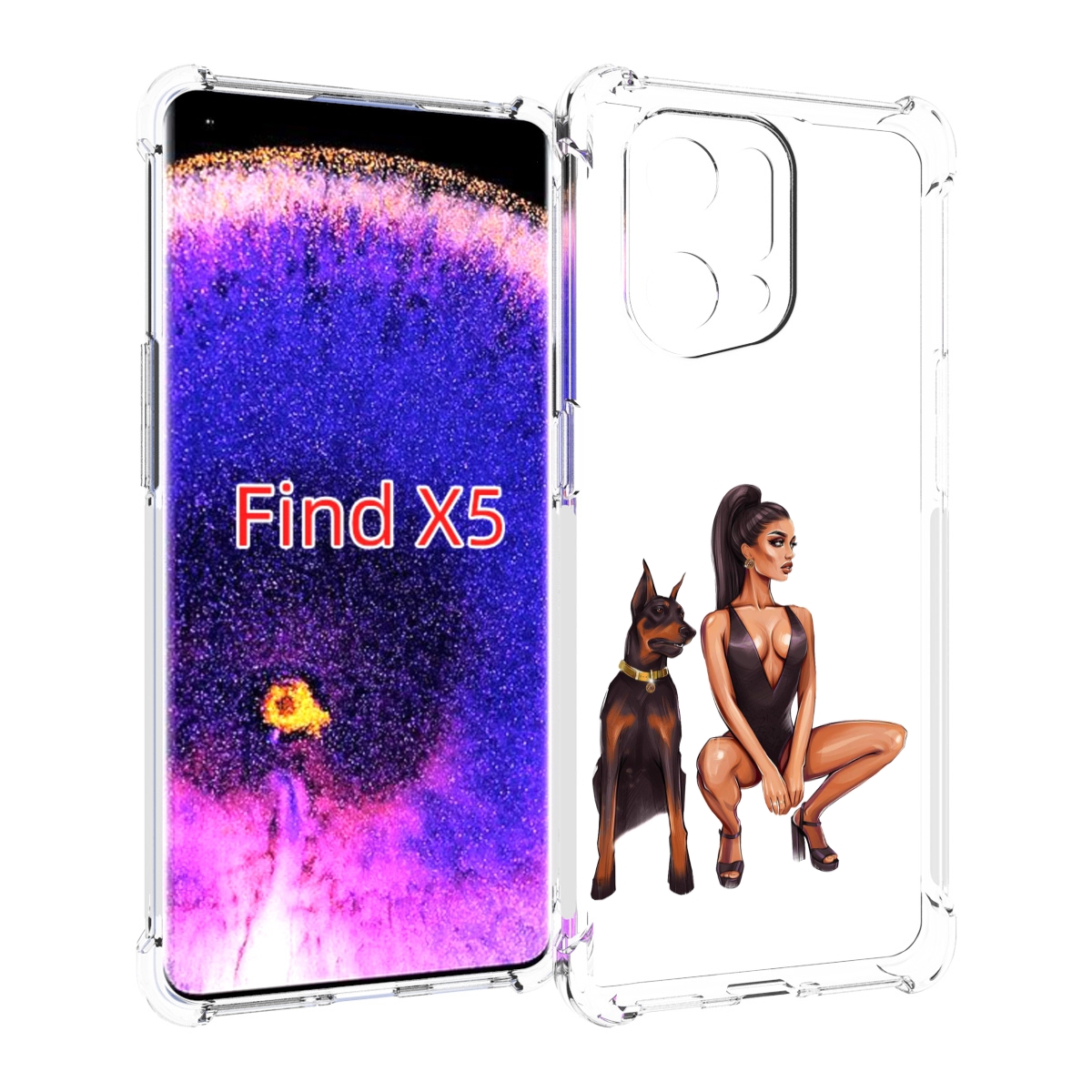 

Чехол MyPads Борзая-девушка для Oppo Find X5, Прозрачный, Tocco