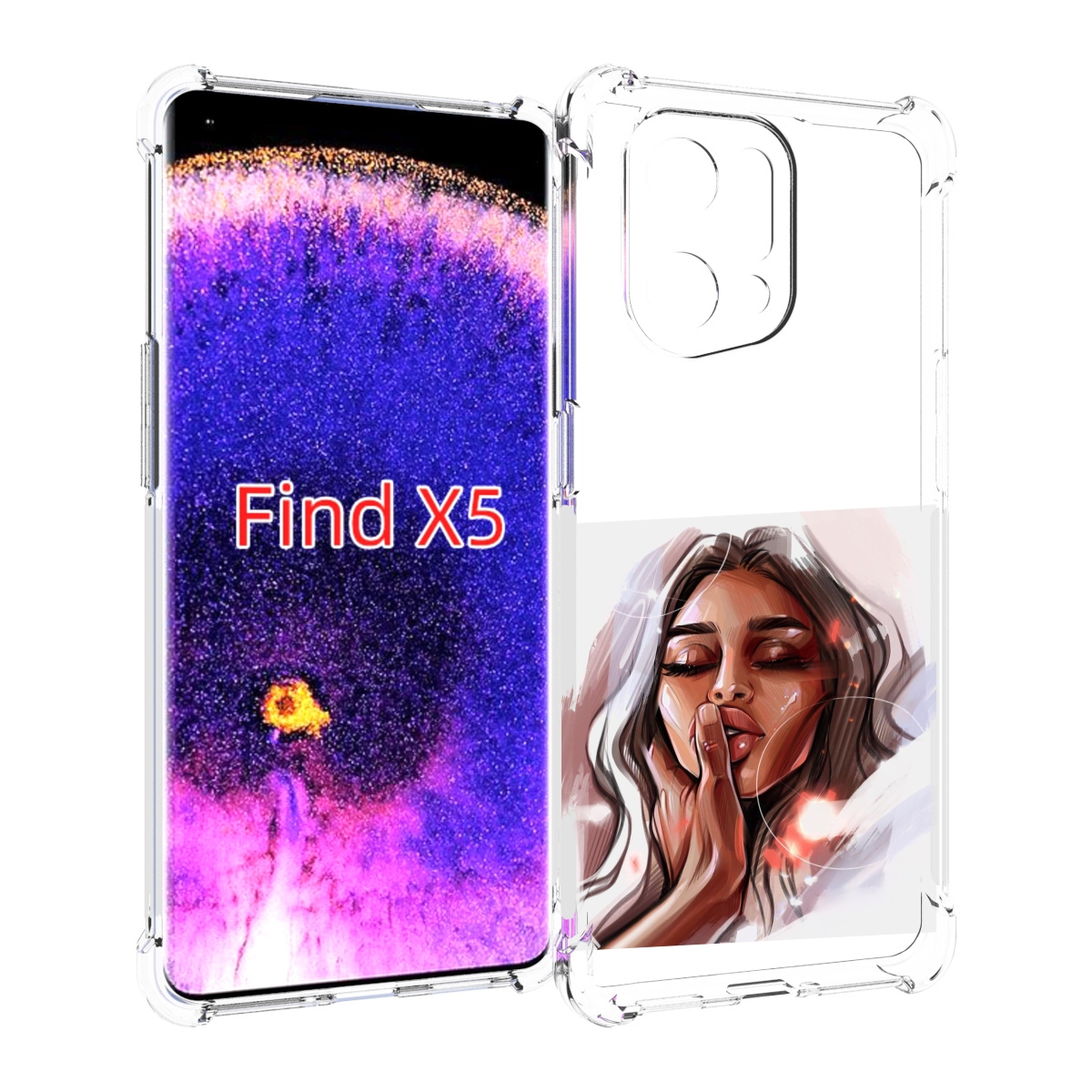 

Чехол MyPads Большие-губы женский для Oppo Find X5, Прозрачный, Tocco