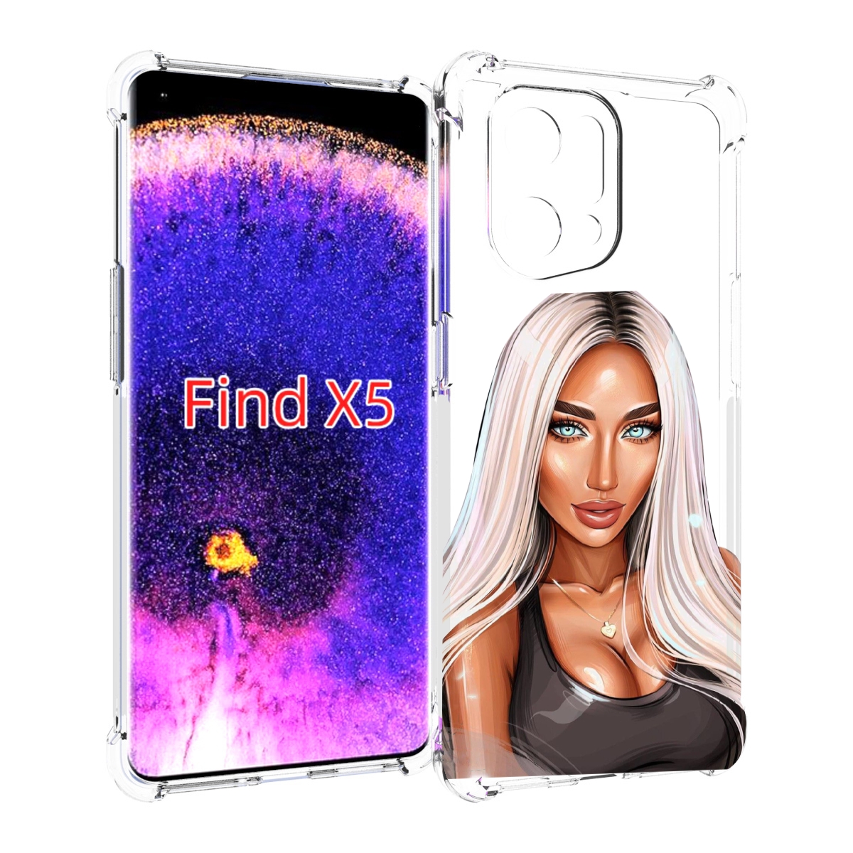 

Чехол MyPads Блондинка женский для Oppo Find X5, Прозрачный, Tocco