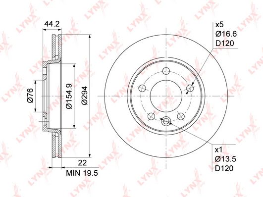 

BN-1211_диск тормозной задн. VW Transporter V-VI 1.9D-3.2 03>