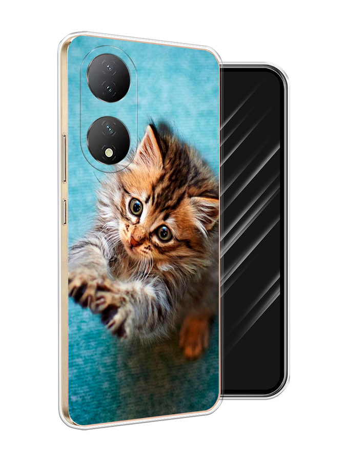 

Чехол Awog на Vivo Y100 "Котенок просит есть", Бирюзовый;коричневый;белый, 268250-1