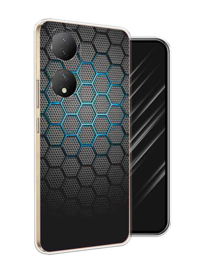 

Чехол Awog на Vivo Y100 "Бирюзовые соты", Бирюзовый;синий;черный, 268250-1