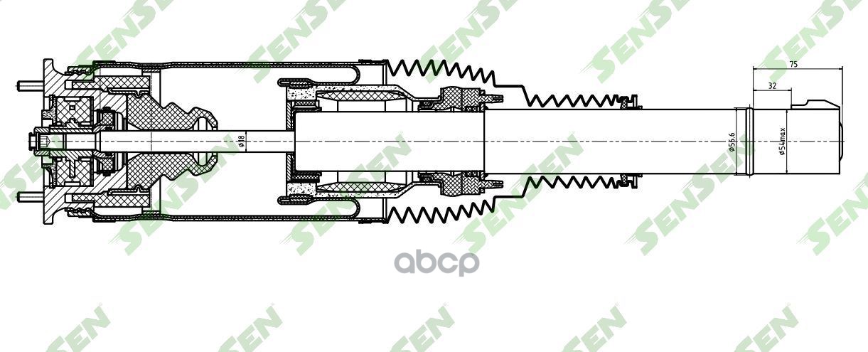 Пневмостойка подвески передняя левая Range Rover Sport L494 2013- With EDC 1шт