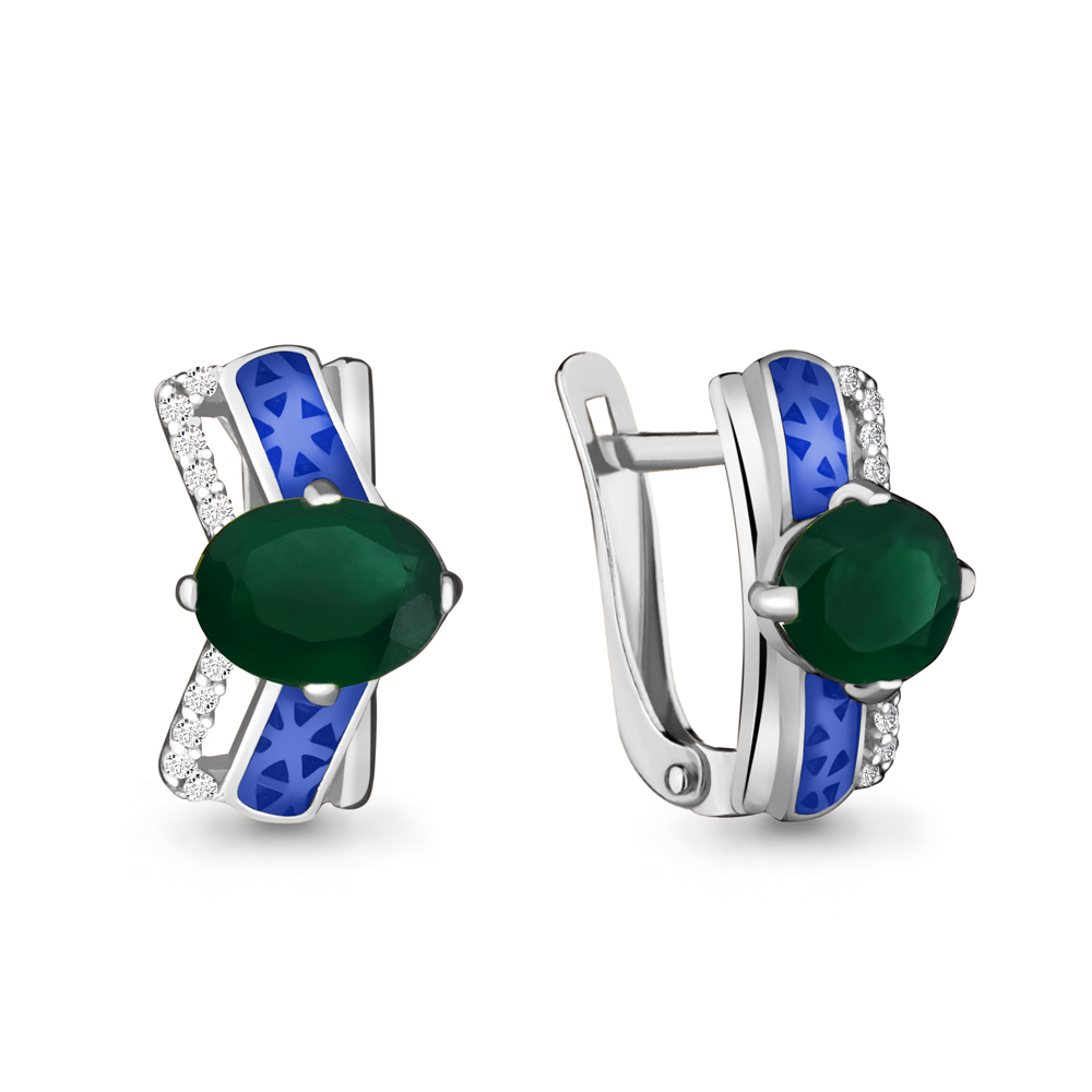 

Серьги из серебра с агатом Aquamarine 4465009А_925_р, 4465009А_925_р