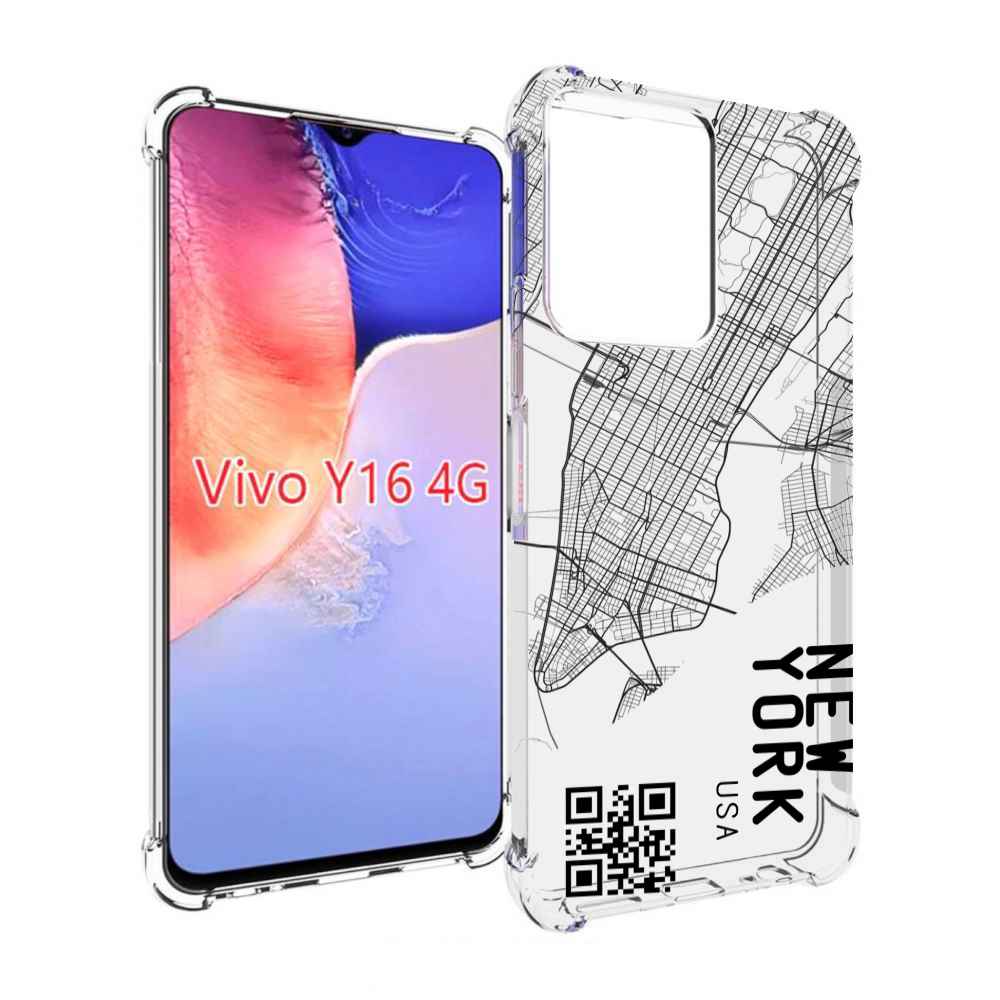 

Чехол MyPads схема-нью-йорк для Vivo Y16 4G/ Vivo Y02S, Прозрачный, Tocco