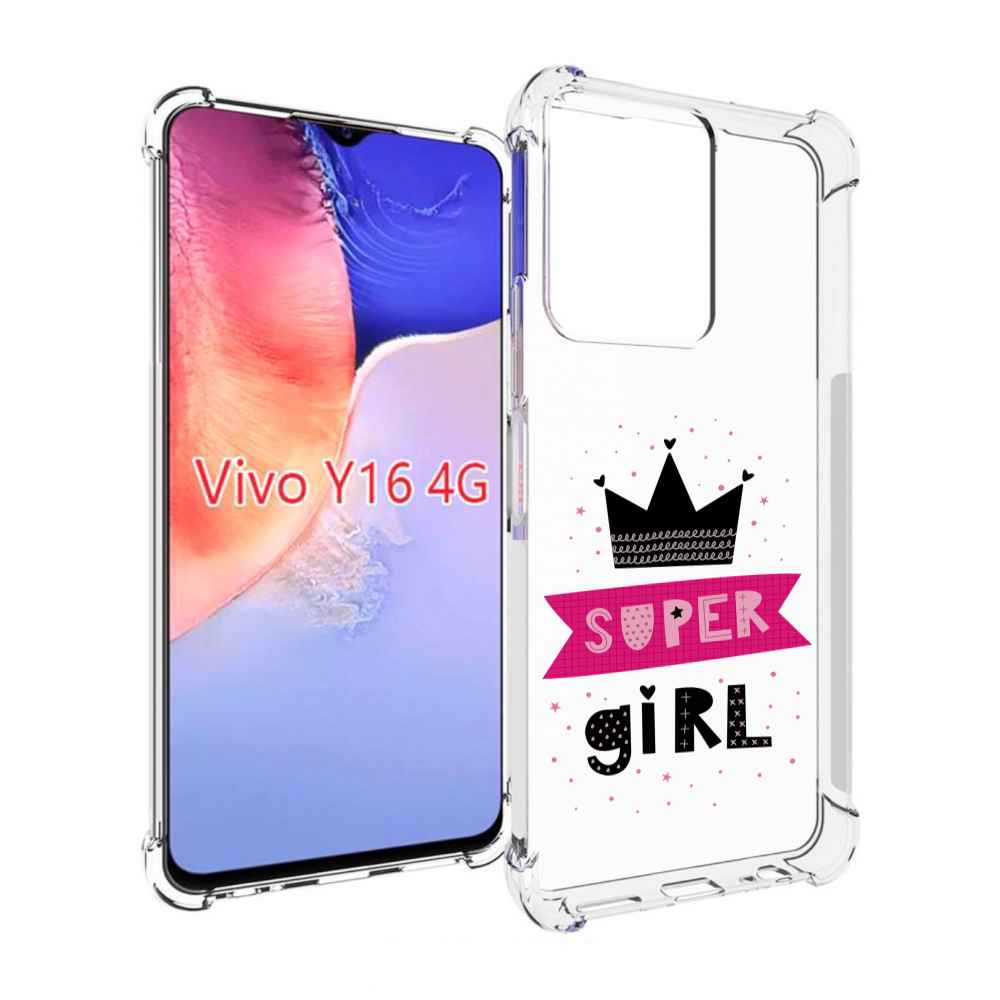 

Чехол MyPads супер-девчонка женский для Vivo Y16 4G/ Vivo Y02S, Прозрачный, Tocco