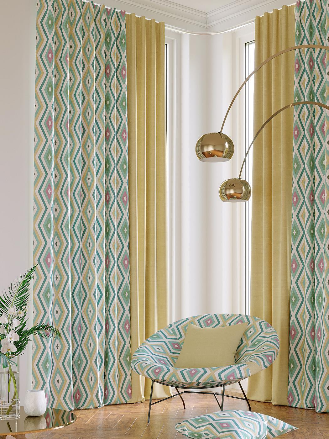 

Комплекты штор AT HOME Нортион (зеленый) высота 280 см, ширина 220 см, Бежевый, 980735