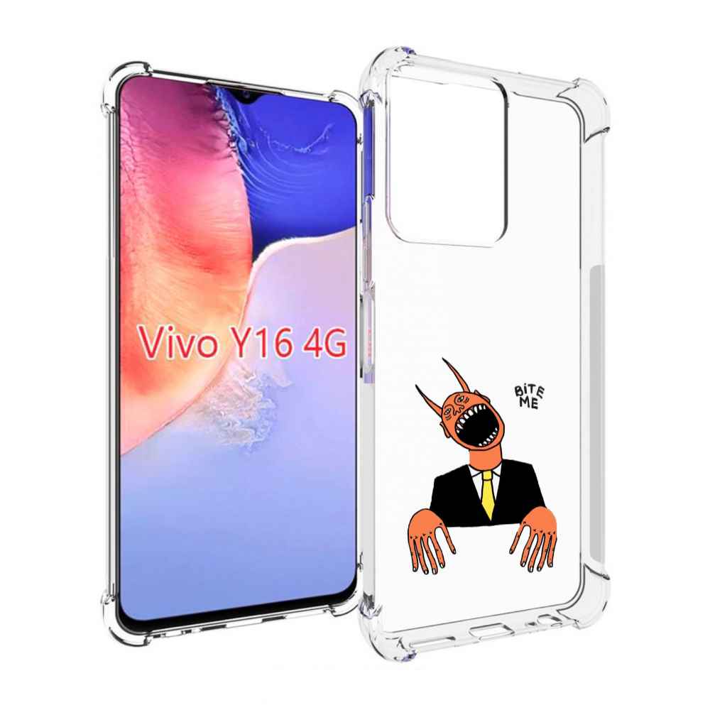 

Чехол MyPads странный чертик с длинными пальцами для Vivo Y16 4G/ Vivo Y02S, Прозрачный, Tocco