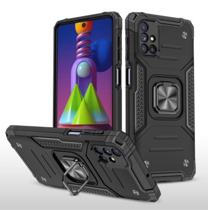 

Противоударный чехол на Samsung Galaxy M51 M515 с кольцом держателем подставкой черный, Противоударный чехол для Samsung Galaxy M51 M515