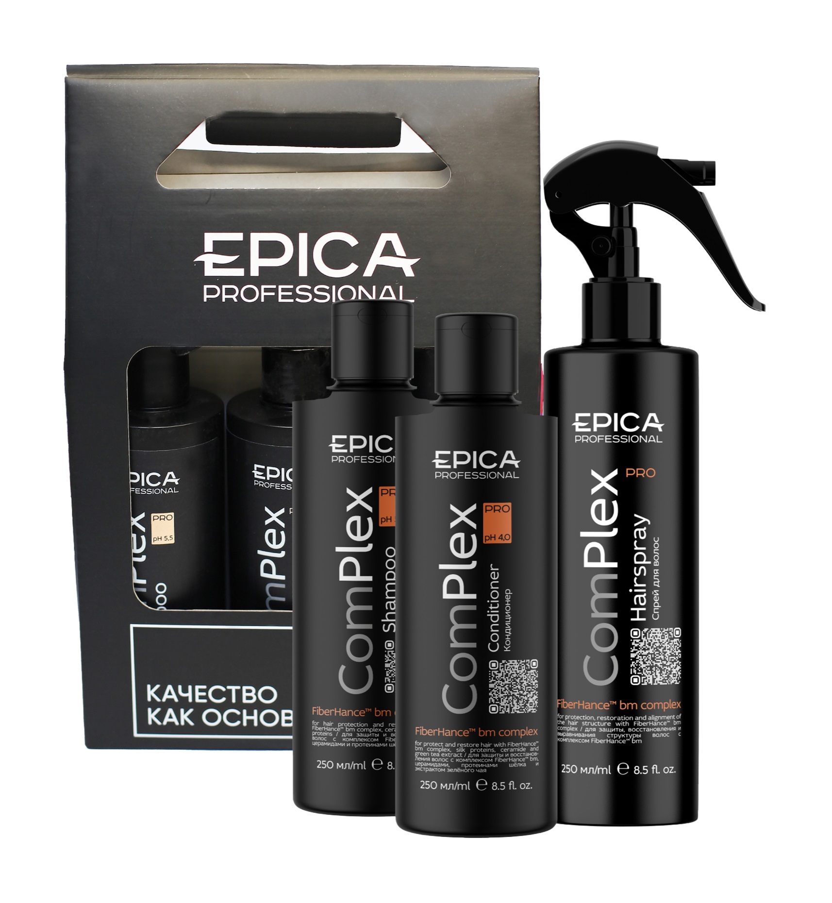 Набор Epica для защиты и восстановления волос Professional ComPlex Pro Set 830мл kenva кондиционер для волос протеиновый рс protein complex 500