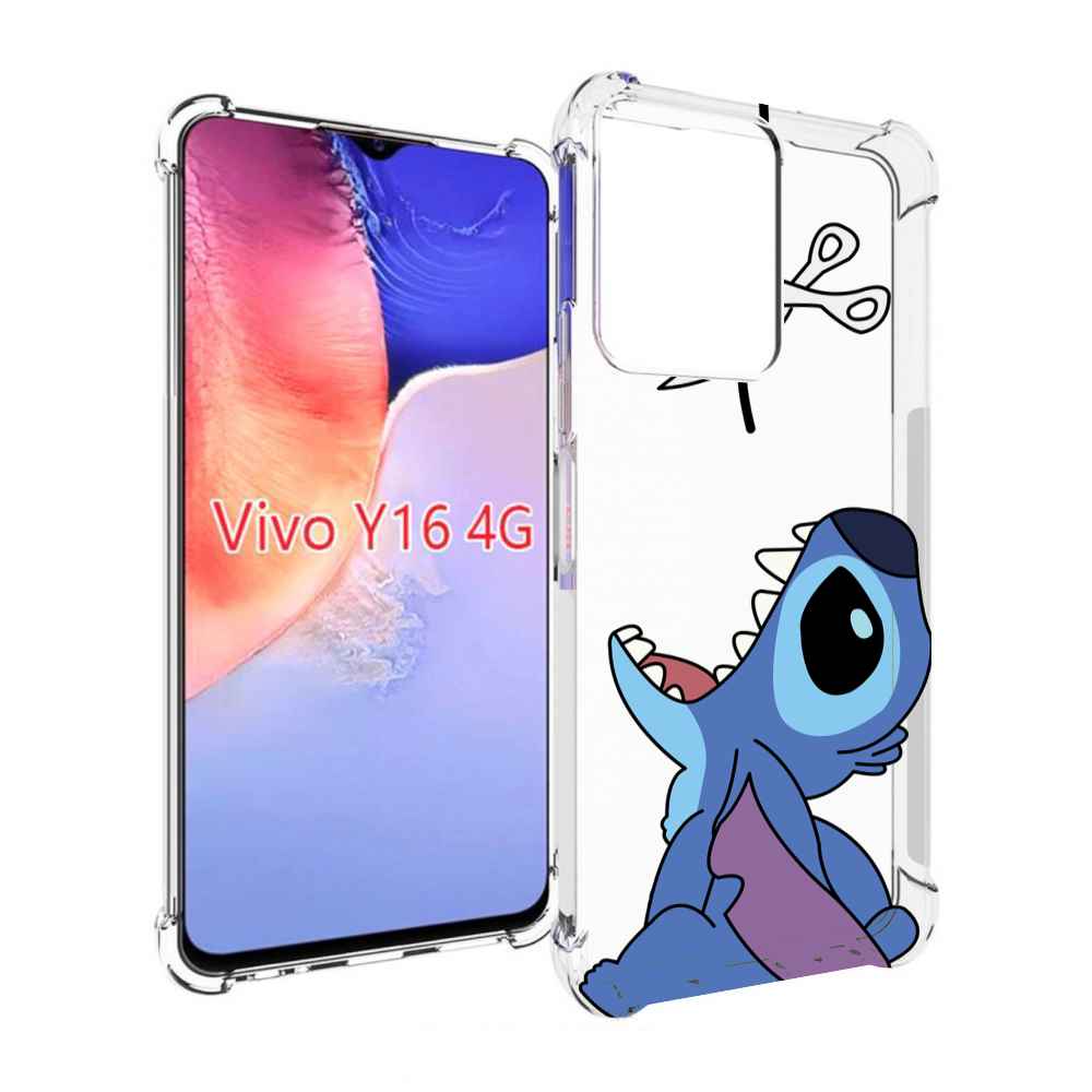 

Чехол MyPads стич-с-ножницами для Vivo Y16 4G/ Vivo Y02S, Прозрачный, Tocco
