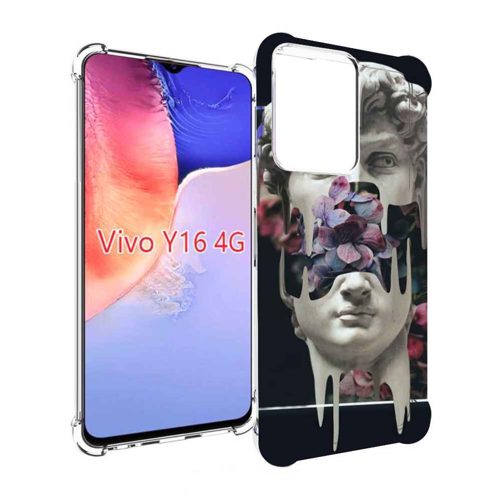 

Чехол MyPads статуя-с-цветами-внутри для Vivo Y16 4G/ Vivo Y02S, Прозрачный, Tocco