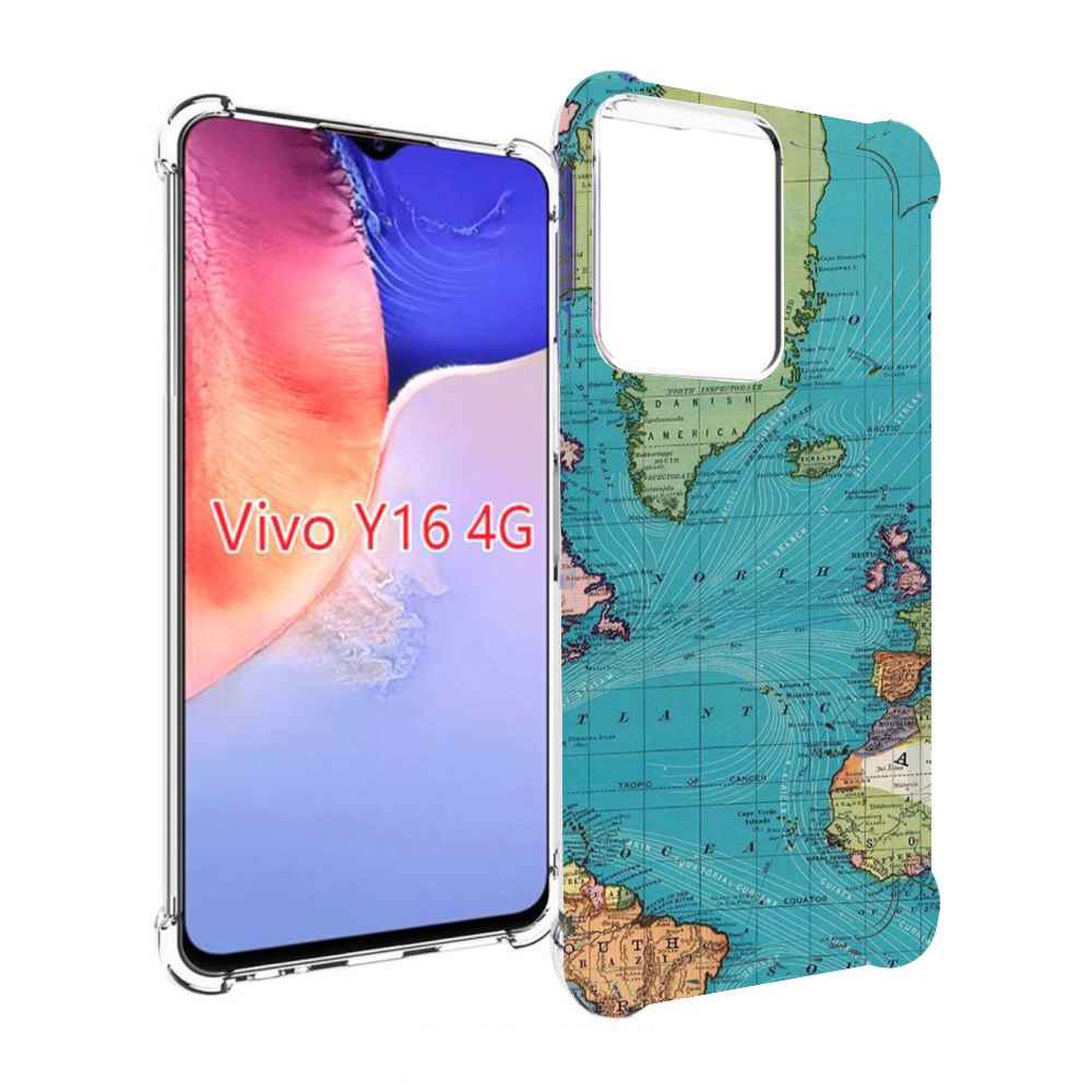 

Чехол MyPads старая карта земли для Vivo Y16 4G/ Vivo Y02S, Прозрачный, Tocco